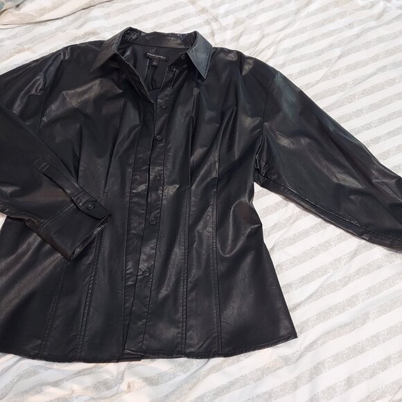 Banana Republic Faux Leather Top - Picture 1 of 2